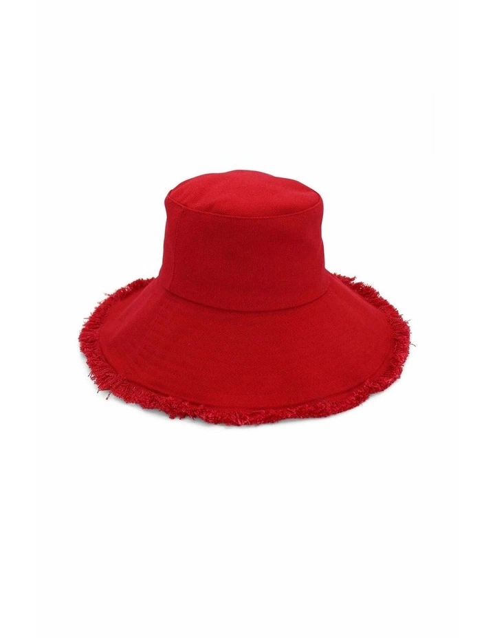 Cameron Cotton Bucket Hat in Red image 2