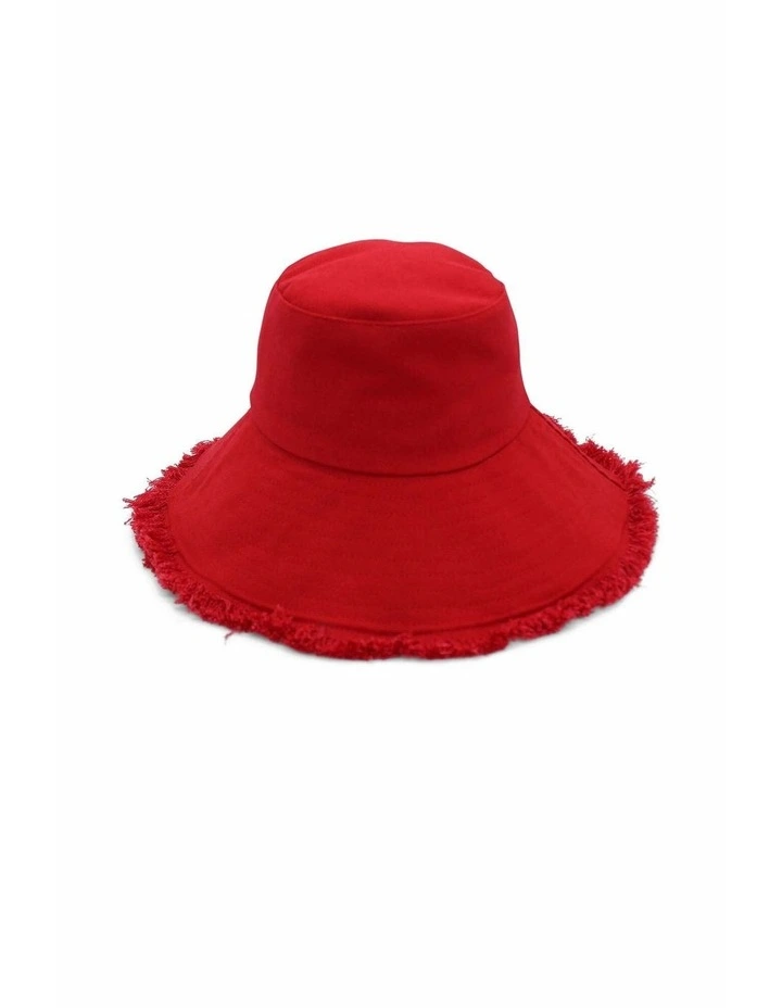 Cameron Cotton Bucket Hat in Red image 4