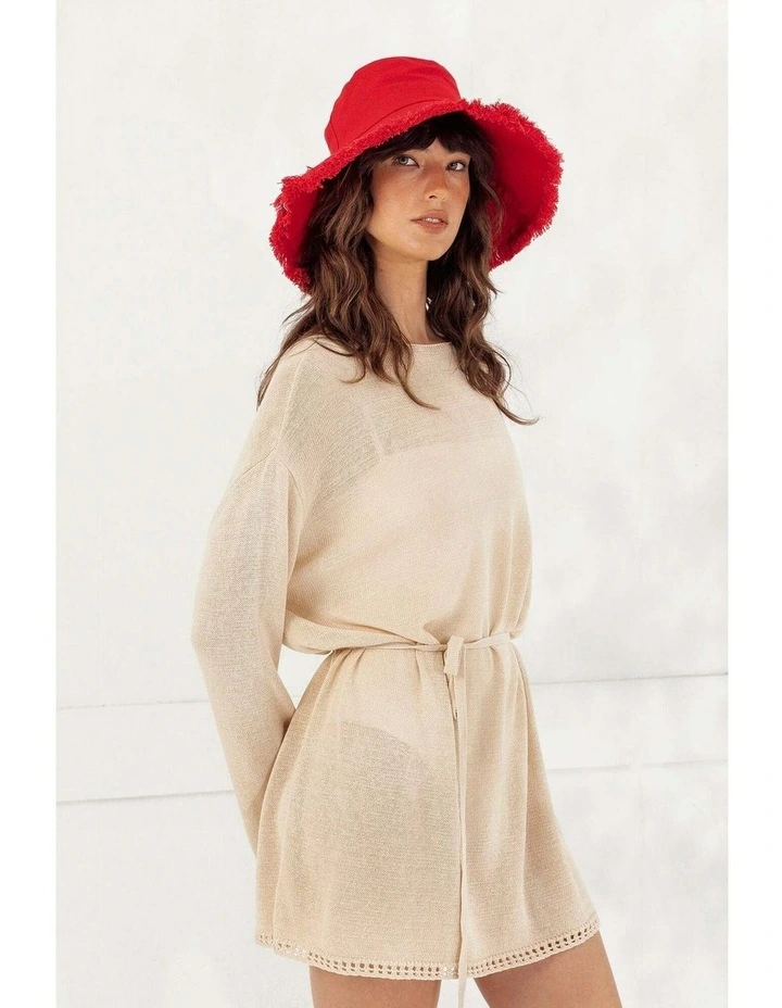 Cameron Cotton Bucket Hat in Red image 5