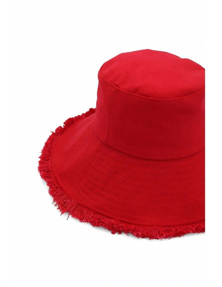 Cameron Cotton Bucket Hat in Red image 6