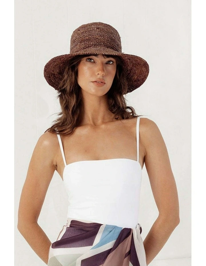 Alora Bucket Hat in Brown image 1