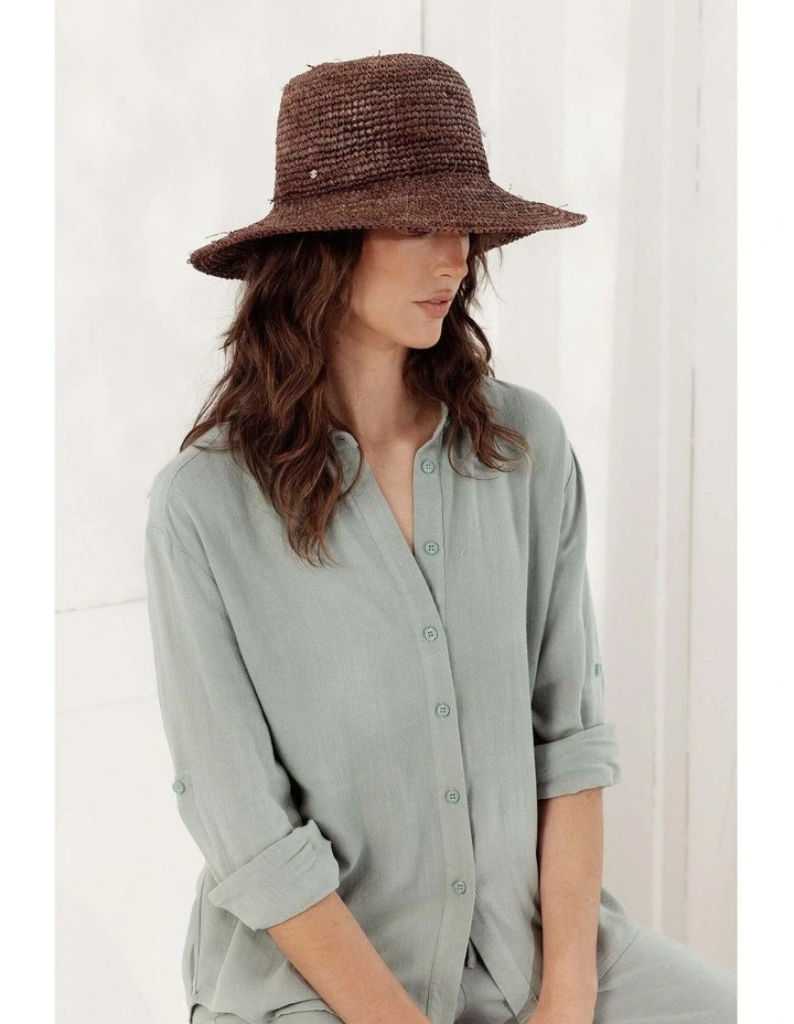 Alora Bucket Hat in Brown image 3