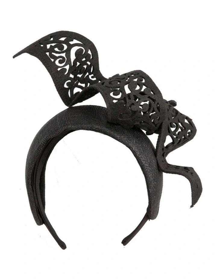 Bespoke black racing fascinator by Fillies Collection S346B image 1