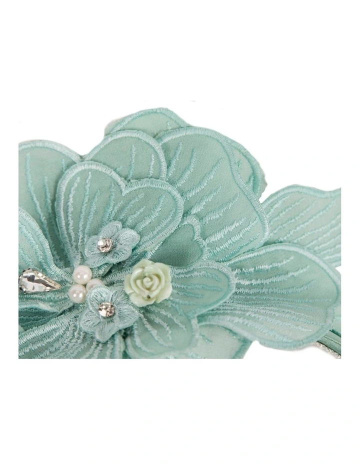Mint green lace flower fasinator MA932MI image 2