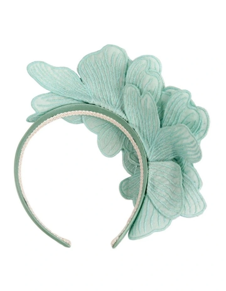 Mint green lace flower fasinator MA932MI image 3