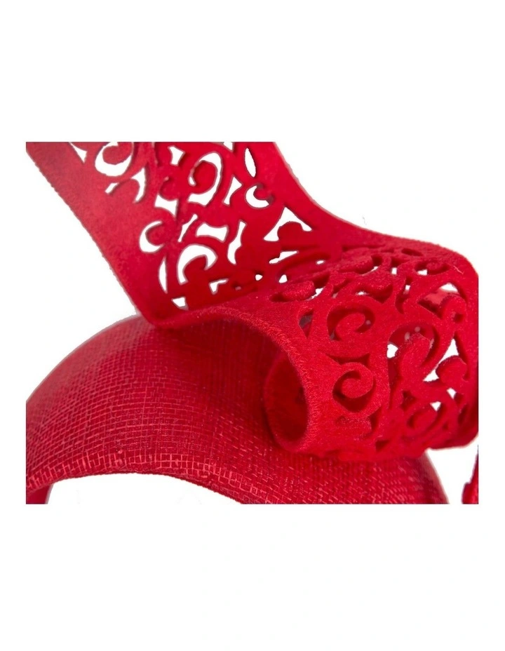 Bespoke red racing fascinator by Fillies Collection S346R image 2