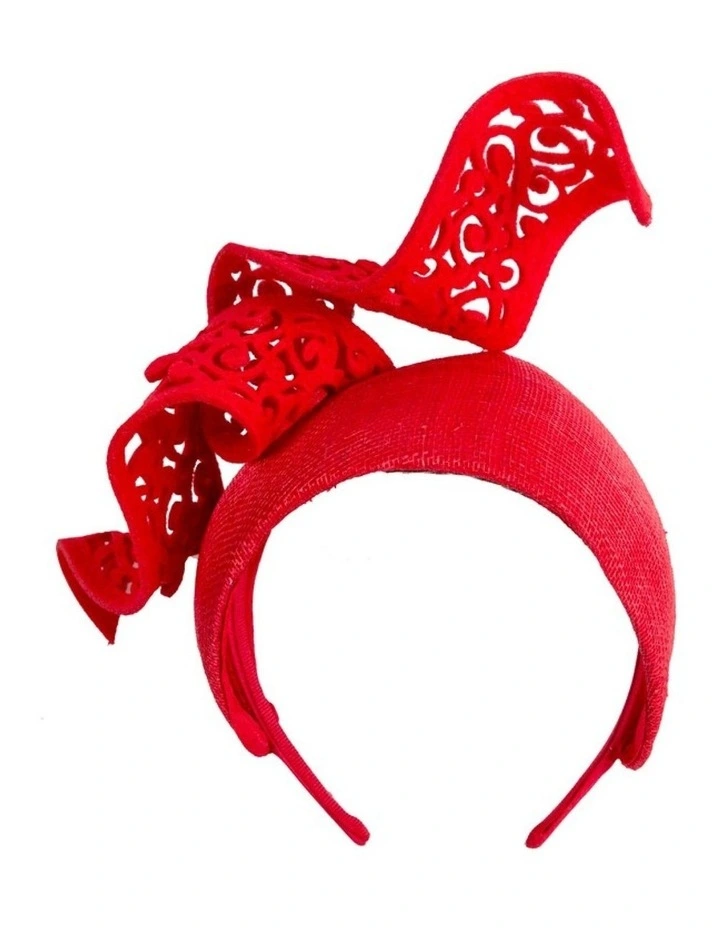 Bespoke red racing fascinator by Fillies Collection S346R image 3