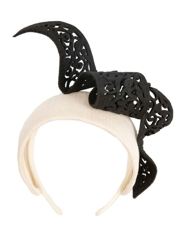 Bespoke cream & black racing fascinator by Fillies Collection S346CB image 1