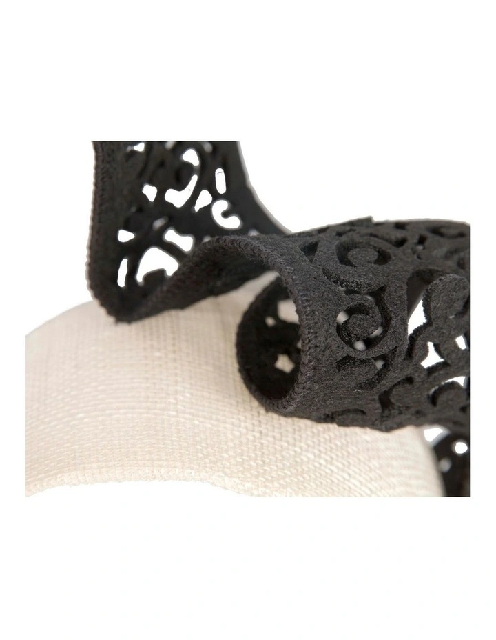 Bespoke cream & black racing fascinator by Fillies Collection S346CB image 2