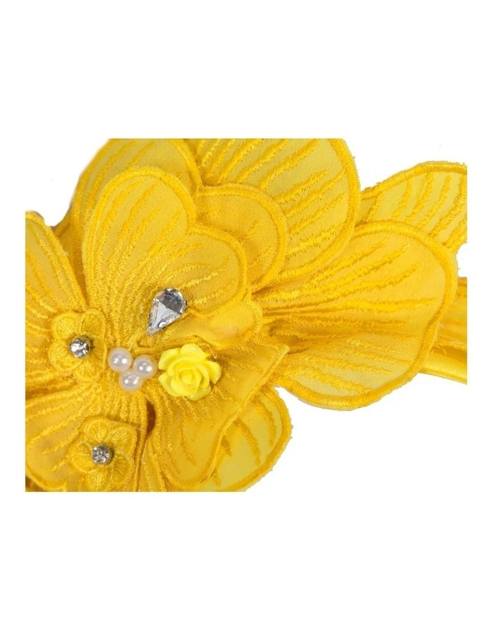 Yellow lace flower fasinator MA932Y image 2