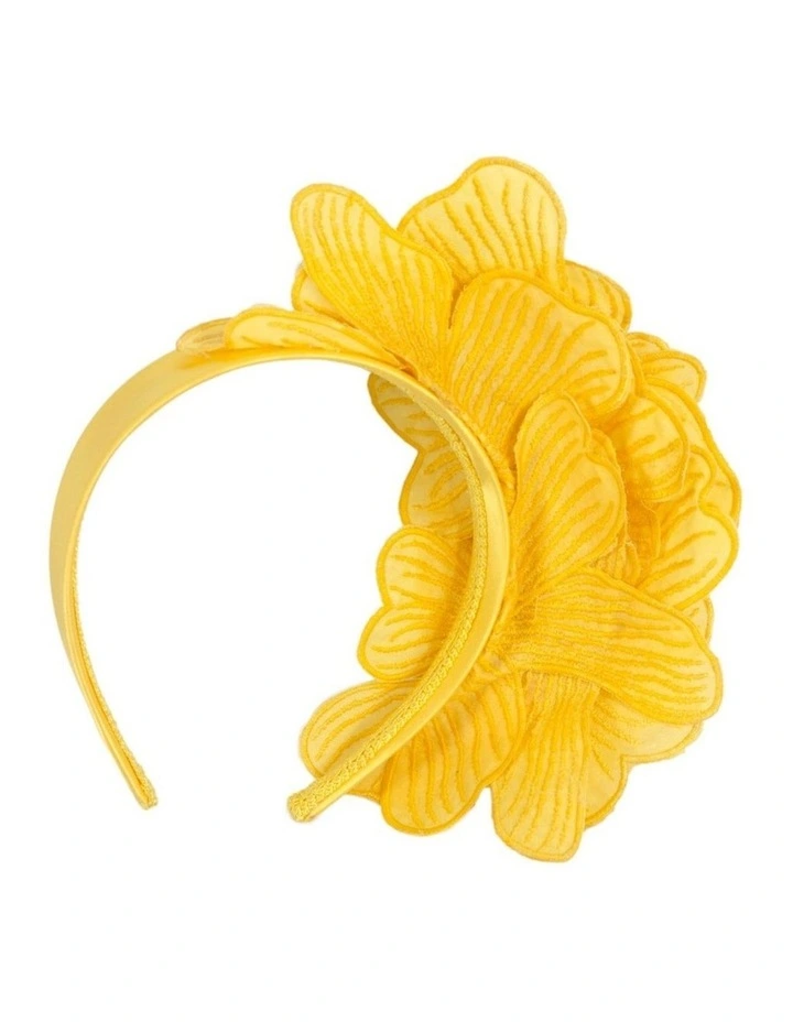 Yellow lace flower fasinator MA932Y image 3