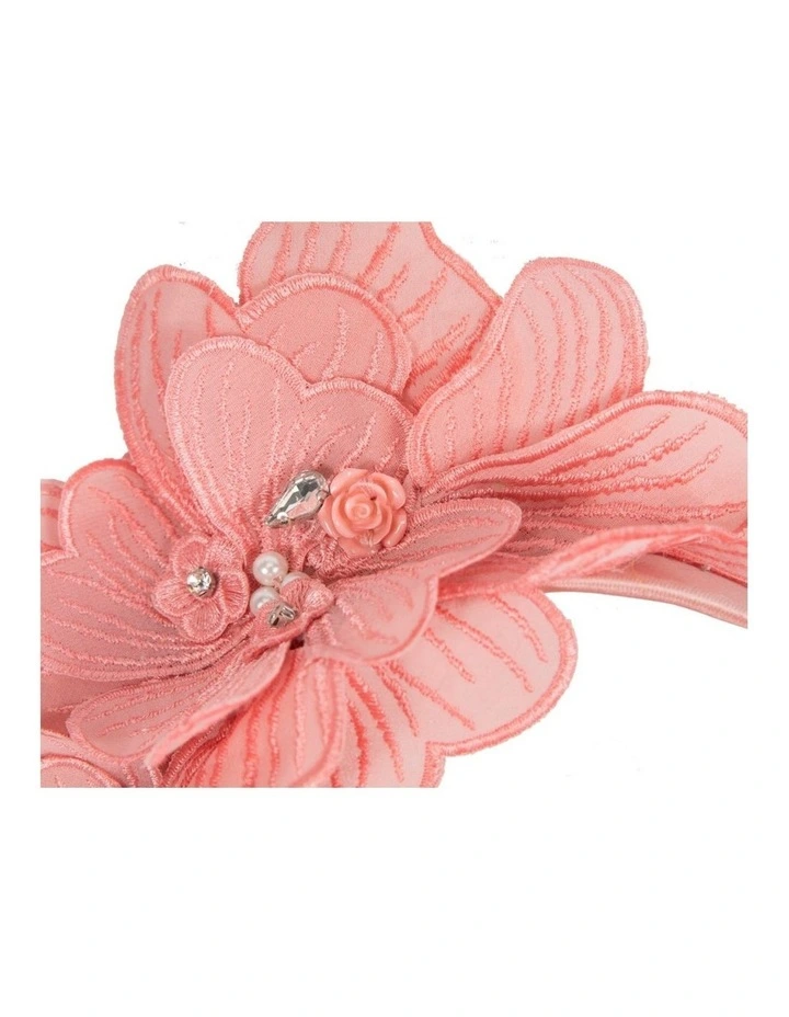 Pink lace flower fasinator MA932PI image 2