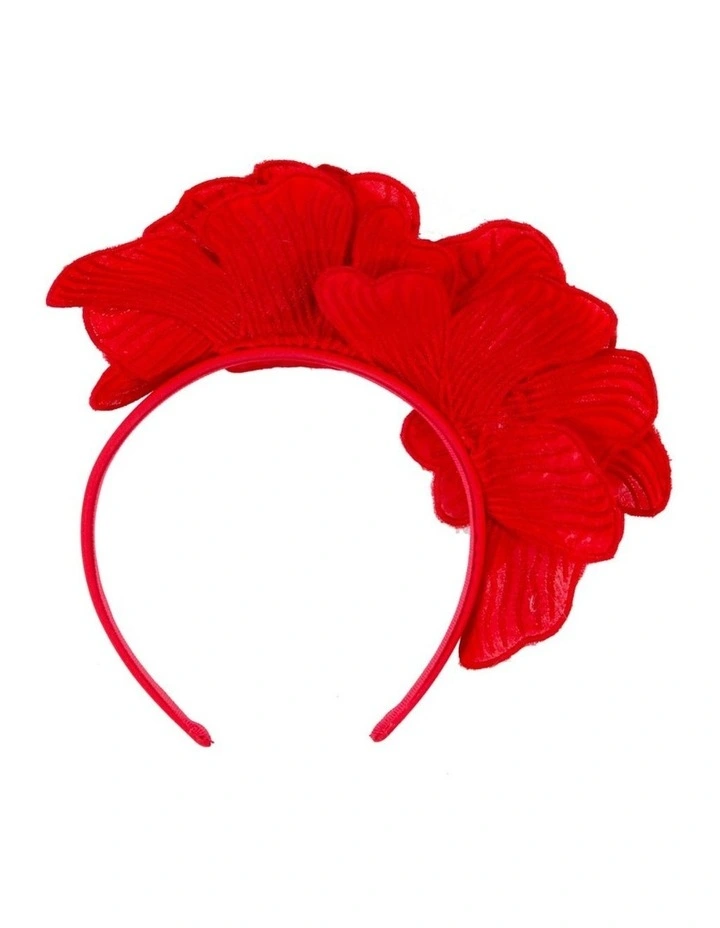 Red lace flower fasinator MA932R image 3
