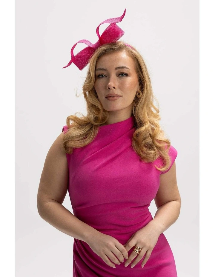 Sutton Fascinator in Hot pink image 1