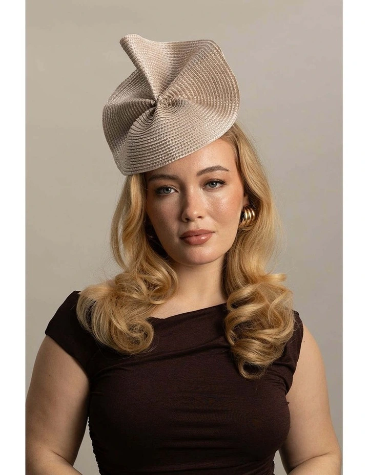 Zaria Fascinator in Beige image 1