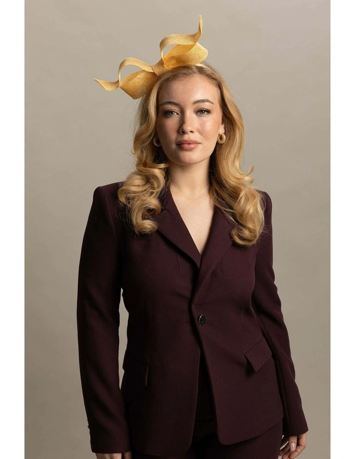 Sutton Fascinator in Butter Yellow image 3