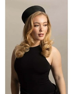 Gillian Pillbox Hat in Black