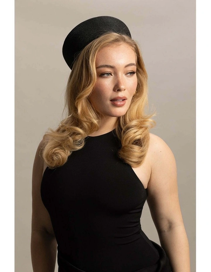 Gillian Pillbox Hat in Black image 1