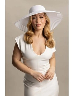 Rhoda Racewear Droop Hat in White