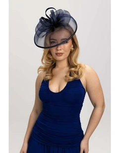 Tessa Fascinator in Navy Blue