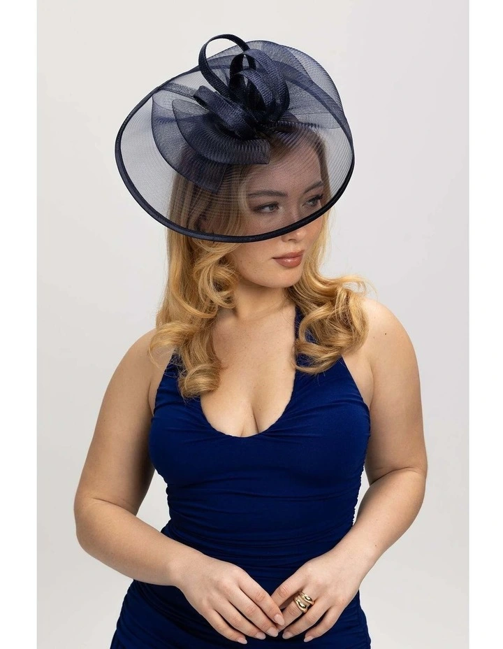 Tessa Fascinator in Navy Blue image 3