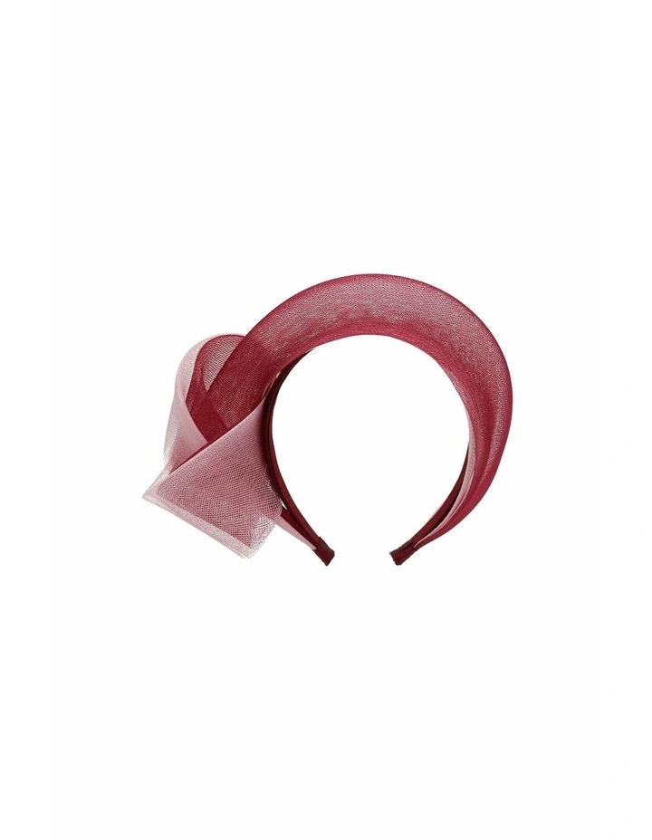 Britney Fascinator in Burgundy Pink image 4