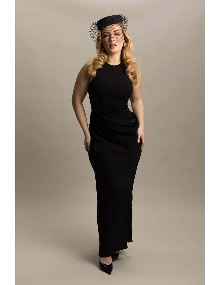 Zahra Pillbox Hat in Black image 2