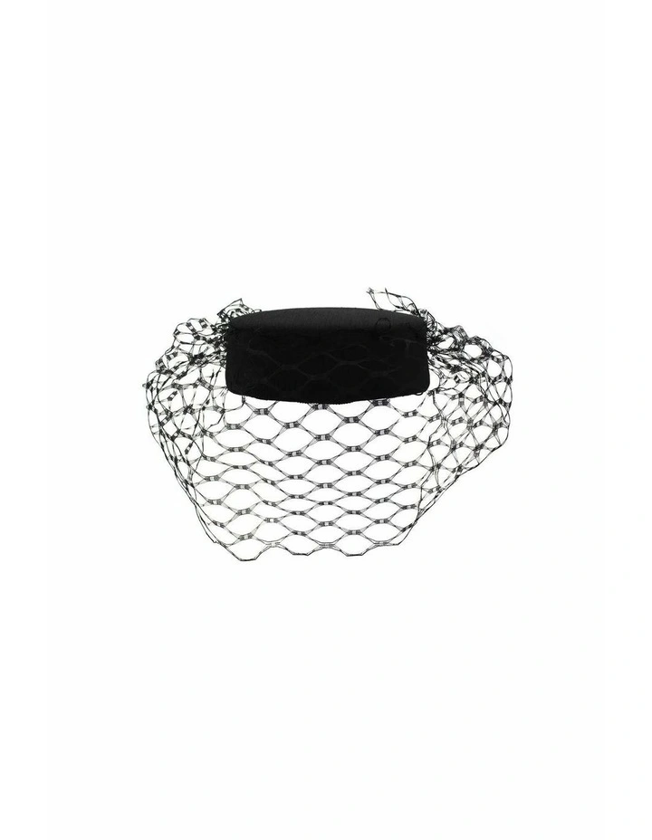 Zahra Pillbox Hat in Black image 5