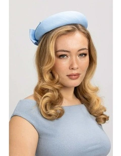 Samara Pillbox Hat in Blue