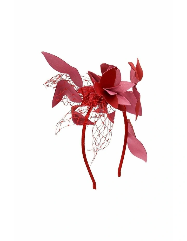 Dulcie Fascinator in Red and Pink image 2