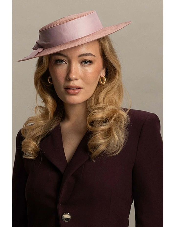 Clarke Racewear Boater in Blush Pink image 2