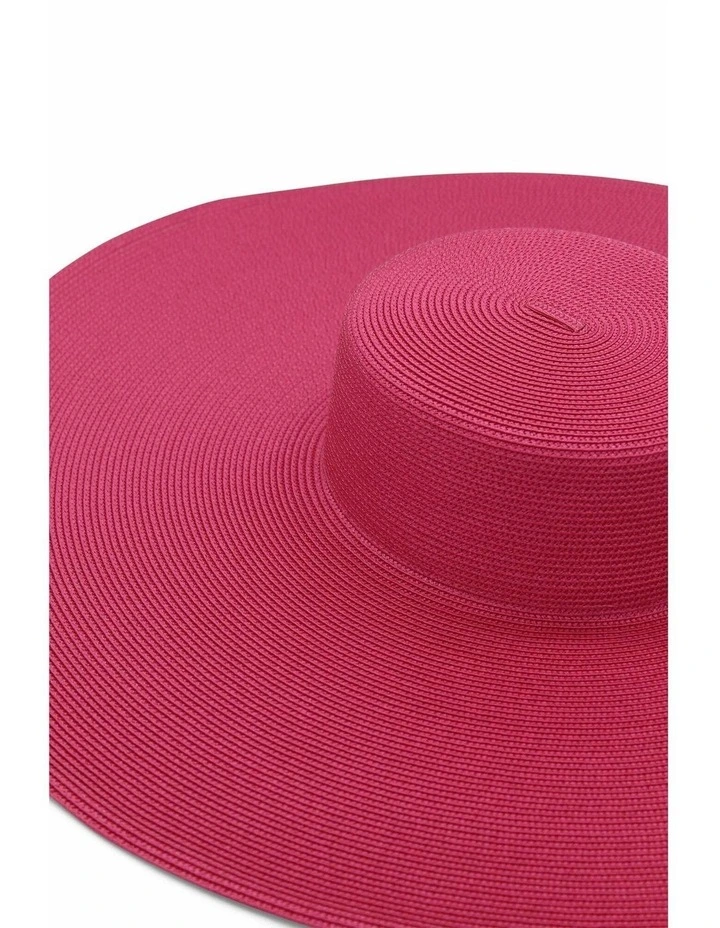 Savannah Racewear Wide-Brim Boater in Magenta Pink image 4