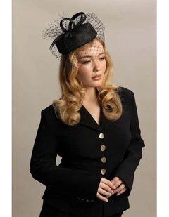 Cheryl Pillbox Hat in Black