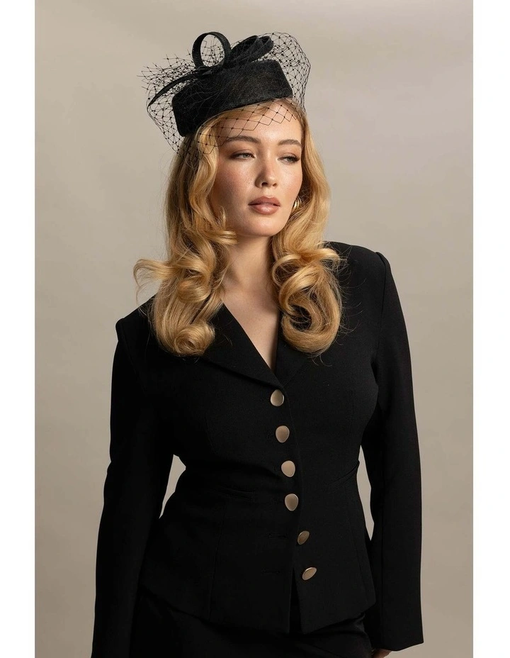 Cheryl Pillbox Hat in Black image 5