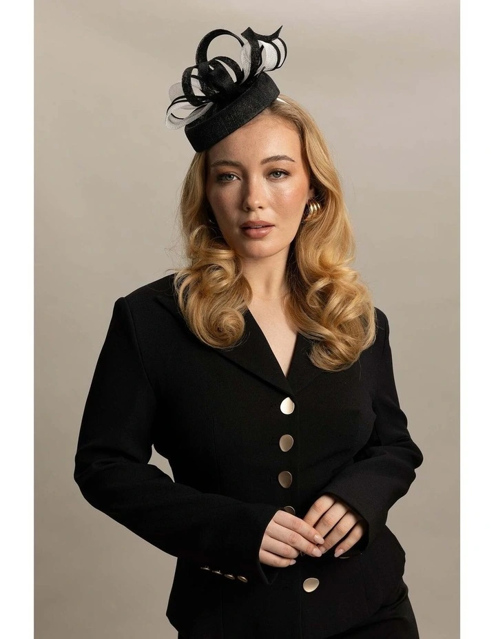 Nella Fascinator in Black & White image 3