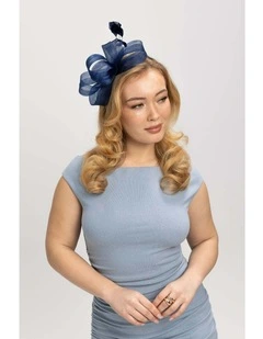 Nyla Fascinator in Navy Blue
