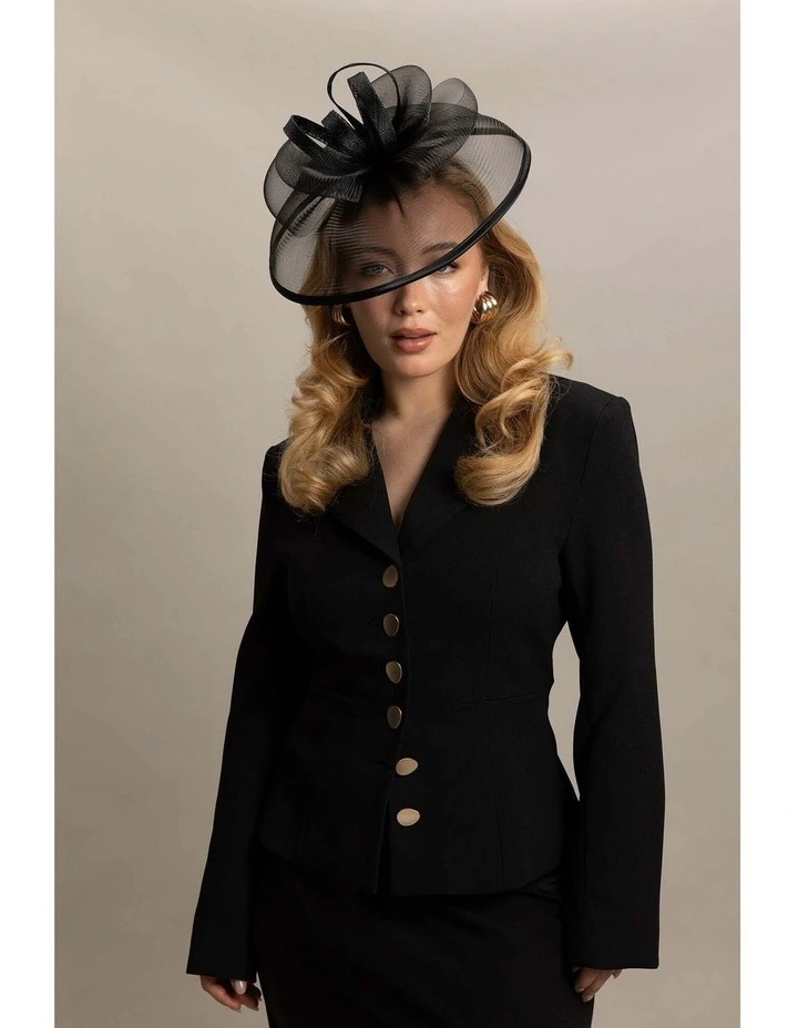Tessa Fascinator in Black image 3