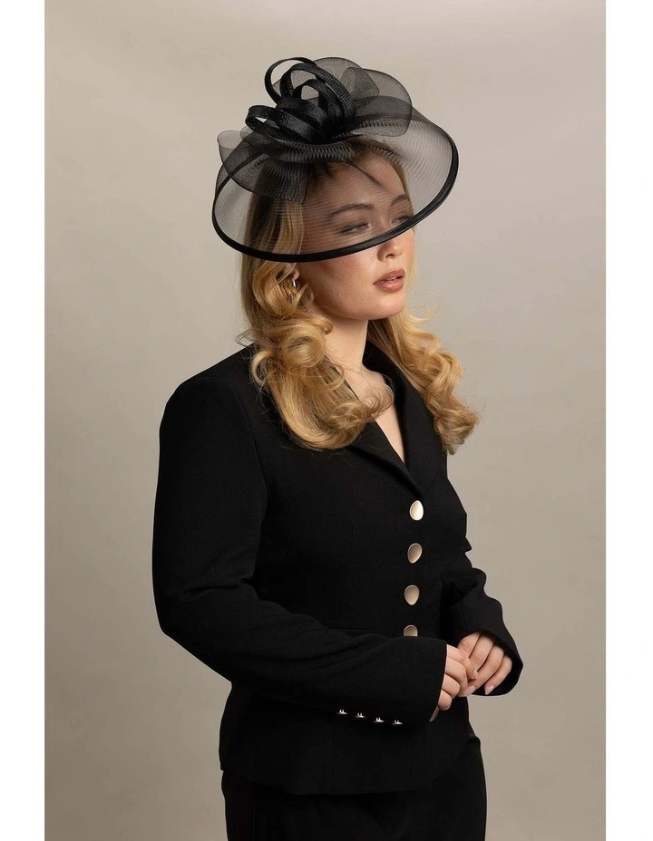 Tessa Fascinator in Black image 5