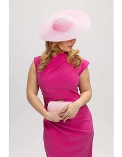 Mona Racewear Plate Hat in Bright Pink