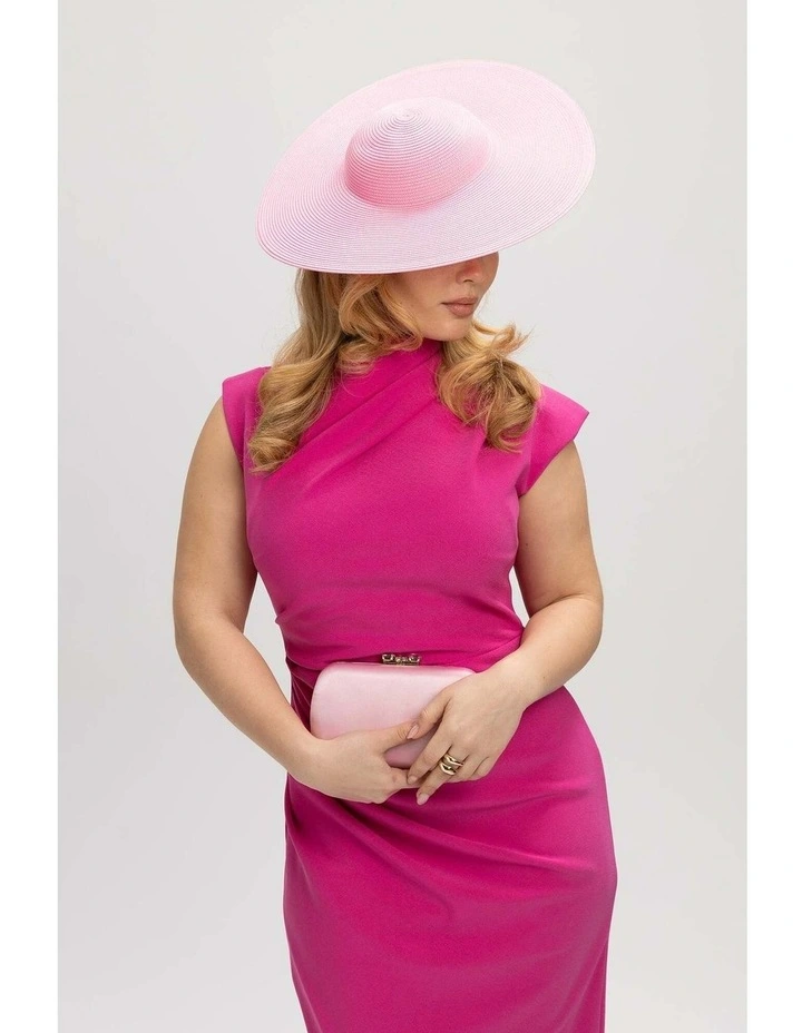 Mona Racewear Plate Hat in Bright Pink image 1