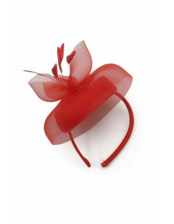 Elisa Fascinator in Red image 2