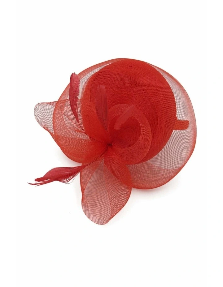 Elisa Fascinator in Red image 5