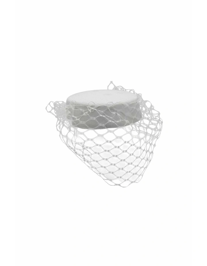 Zahra Pillbox Hat in White image 3