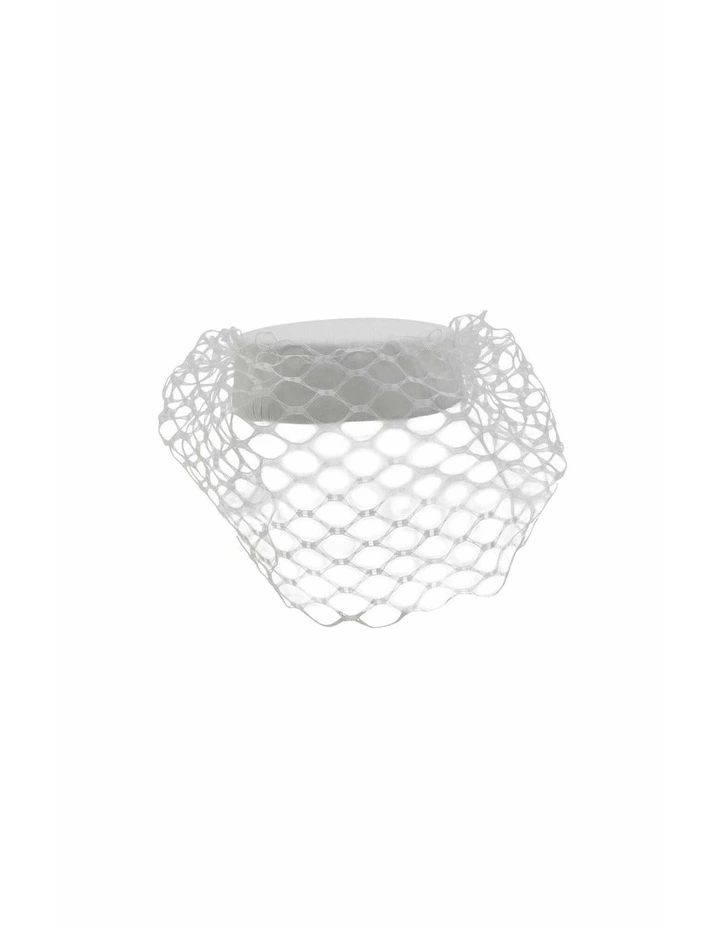 Zahra Pillbox Hat in White image 4