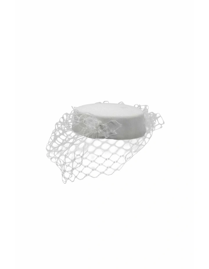 Zahra Pillbox Hat in White image 6
