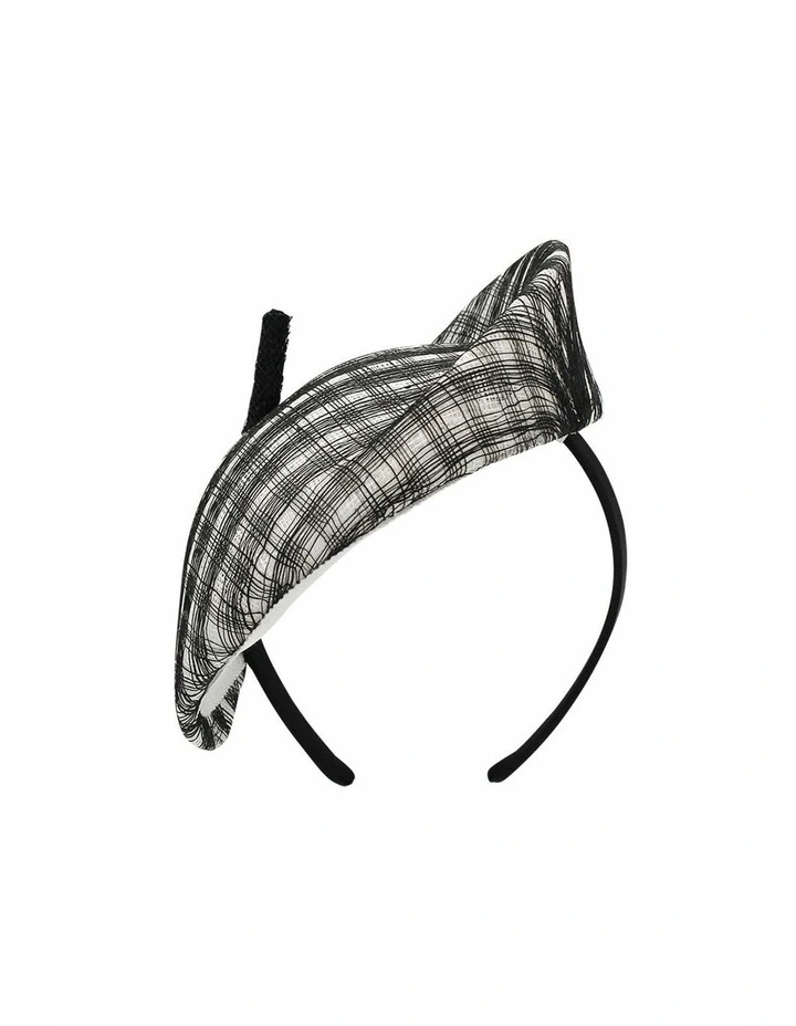 Raquel Fascinator in Black and White image 4