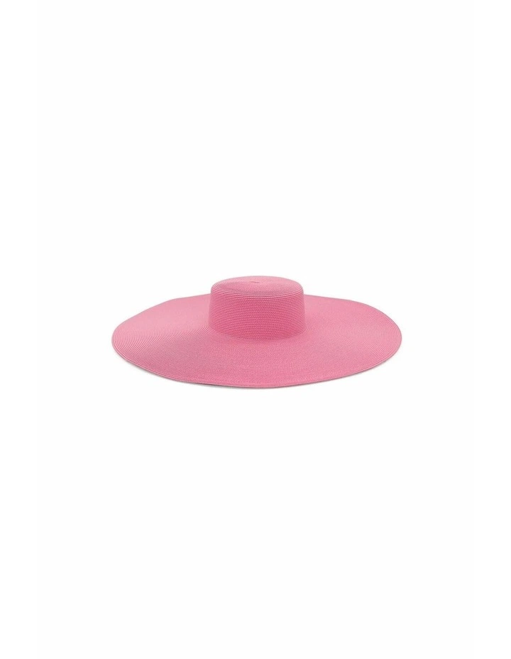 Savannah Racewear Wide-Brim Boater in Bright Pink image 3