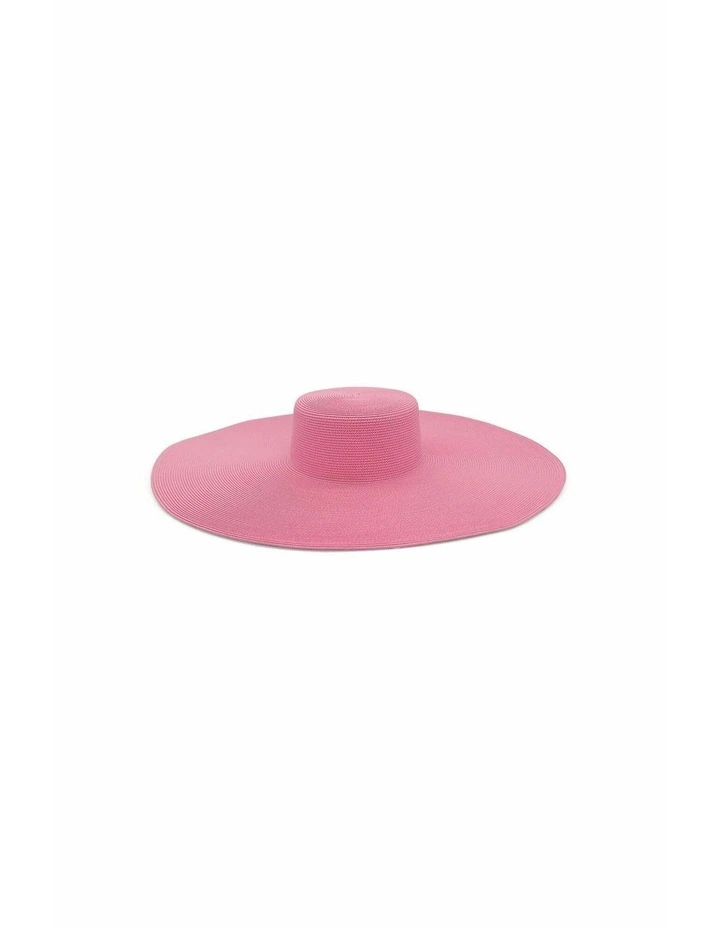 Savannah Racewear Wide-Brim Boater in Bright Pink image 4