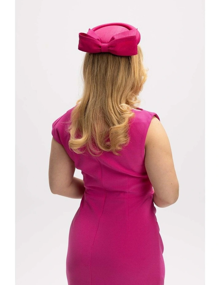 Samara Pillbox Hat in Hot Pink image 2
