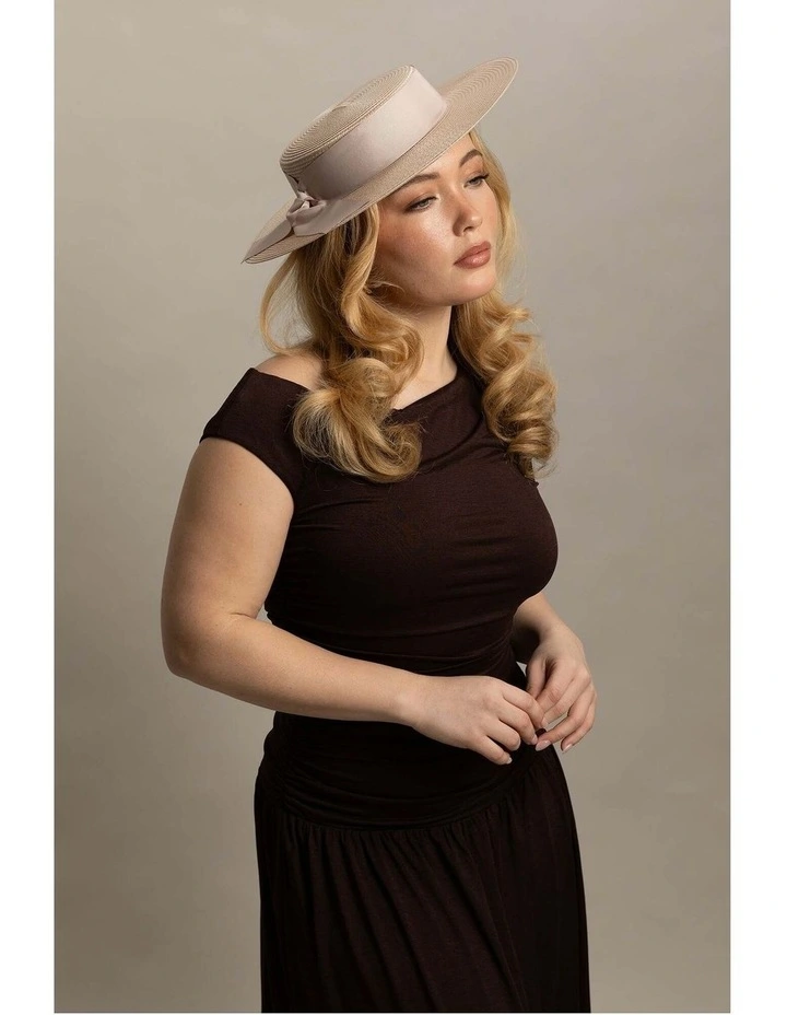 Clarke Racewear Boater in Beige image 2